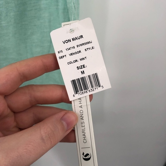 CHARLES AND A HALF Seafoam Green Short Sleeve Knit Pocket Tee Tshirt NWT Men M - Picture 4 of 7